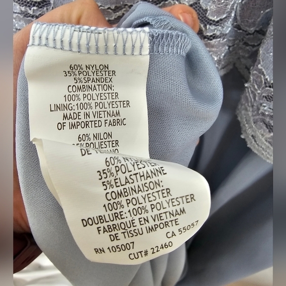 Marina size 12 silver sparkle metallic sleeveless maxi evening gown NWT - Picture 6 of 8